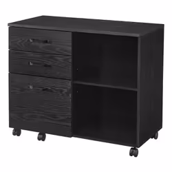 [Grand rangement] 1 plateau de 40 x 80 cm pour imprimante, 2 compartiments ouverts pour livres et 3 tiroirs pour dossiers et  ...