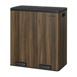 Songmics - Poubelle à Double Compartiment 2 x 30 l, avec 15 Sacs Poubelles, Pédales en Métal, 2 Seaux Intérieurs en Plastique, Couvercles, Poignées,