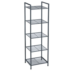 Tagère de Salle de Bain, en Métal, Rangement de Cuisine, 5 Niveaux, Étagère sur Pied, Porte-Plantes, Extensible, Grille Réglable en Hauteur, Style