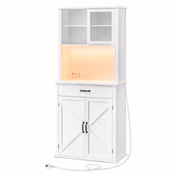 [Lumière réglable] Iluminez votre espace grâce à la lumière réglable intégrée à ce meuble de rangement. Grâce au bouton tacti ...