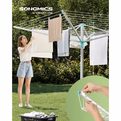 Grande capacité : avec une capacité impressionnante, ce séchoir à linge rotatif offre 60 mètres de longueur de ligne – assez  ...