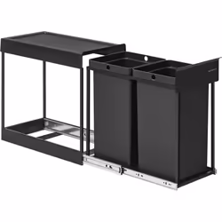 Discrète pour plus d’efficacité : Intégrée dans votre placard, cette poubelle coulissante garde les déchets hors de vue, reti ...