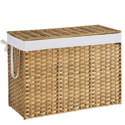 Panier de Rangement, Corbeille Linge Sale 200 L avec Couvercle, Pliable, Sacs en Tissu Amovibles et Poignées, pour Couvertures, Vêtements, Salon,