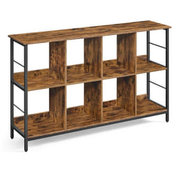 Meuble de Rangement 2 Niveaux, Étagère Rangement, Bibliothèque Style Industriel, 8 Cubes, pour Salon, Bureau, Entrée, Cuisine, 33 x 132,6 x 80 cm,