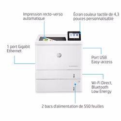 HP Color LaserJet Enterprise M555x, Imprimer, Impression recto-verso - Vue supplémentaire 8