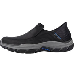 SKECHERS Homme Chaussures : Slip-Ins Respected - Elgin en Noir/Gris. Confort optimal et style décontracté pour un usage quotidien.