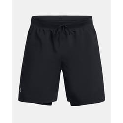 Under Armour Short de Sport Homme 2 en 1 UA Launch - Couleur: BLACK, Taille: XS, idéal pour l'entraînement et le running.