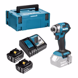 Makita DTD173RTJ, Visseuse à percussion, Poignée de pistolet, 1/4", Noir, Bleu, 3600 tr/min, 1100 tr/min