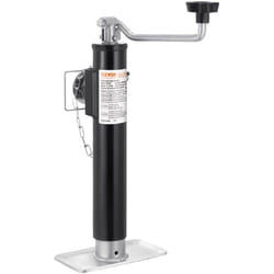 VEVOR Cric de Remorque a Souder, Charge Dynamique 907 kg, Course 254 mm, avec Poignee, Levage 283-533 mm, pour Remorque de Camping-car, Remorque a