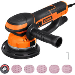 Ponceuse orbitale aleatoire, 152 mm, ponceuse excentrique electrique a double action da et ga, 850 w, 6 vitesses variables, 10 papiers de verre,