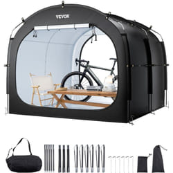 Abri a Velo pour 5 Velos Tente de Rangement Spacieuse Etanche, avec Fenetre Ventilee, Poteaux Fibre de Verre Resistant, Double Fermeture Eclair,