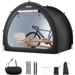 VEVOR Abri a Velo pour 4-5 Velos Tente de Rangement Spacieuse Etanche en Forme deEventail, avec Fenetre Ventilee, Poteaux en Fibre de Verre, Double