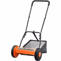 VEVOR Tondeuse a Gazon Manuelle, 350 mm, 5 Lames Acier, sans Moteur, Hauteur de Coupe Reglable 15 a 45 mm, avec Bac de Ramassage, Tondeuse pour