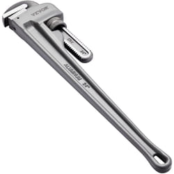 Cle a tuyau en aluminium de 61 cm, reglable pour la plomberie, avec machoire durable et poignee confortable, legere, rangement facile avec boucle de