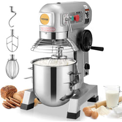 Vevor - Robot Patissier Commercial 18,7 l, Batteur sur Socle avec 3 Vitesses Reglables, Mixeur a Pate 1100 w avec Bol en Inox et 3 Accessoires de