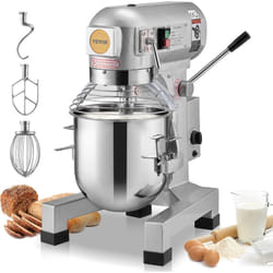 Vevor - Robot Patissier Commercial 14 l, Batteur sur Socle avec 3 Vitesses Reglables, Mixeur a Pate 550 w avec Bol en Inox et 3 Accessoires de