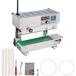 Vevor - Machine de scellage de sacs en continu, largeur de scellage 6-12 mm, scelleuse a bande verticale acier inoxydable avec controle numerique