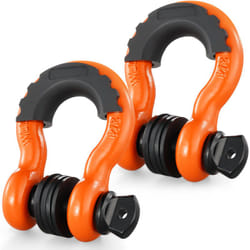 Manille a anneau d 19 mm, lot de 2 manilles de remorquage acier allie, resistance a rupture 28,5 t avec goupille a vis 22 mm, isolateurs et