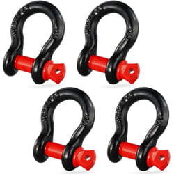 VEVOR Manille a anneau D 12 mm, lot de 4 manilles de remorquage en acier allie, resistance a rupture 8 t avec goupille a vis 15 mm, manilles