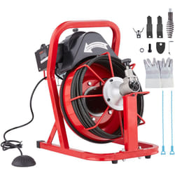 Vevor - Machine de nettoyage de drain 50FT x 3/8 pouces, tariere a alimentation automatique pour egouts, machine de nettoyage de drain electrique