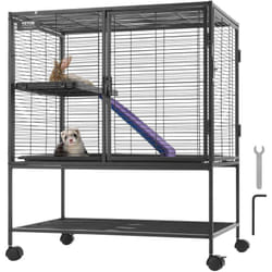 Vevor - Maison pour furets en metal de 36 pouces, habitat spacieux a deux etages, rampes et plateau inclus, assemblage simple, convient aux rats,