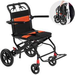 Vevor - Fauteuil roulant, chaise de transport legere en aluminium pour adultes, facilement pliable avec accoudoirs de la longueur deun bureau qui se