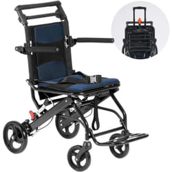 Vevor - Fauteuil roulant, chaise de transport legere en aluminium pour adultes, facilement pliable avec accoudoirs de la longueur deun bureau qui se