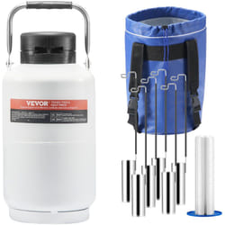 Vevor - Stockage cryogenique, Dewar en aluminium LN2 de 3 l, comprend 6 bidons et un sac de transport renforce par sangle, ideal pour la beaute, le