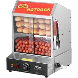 Vevor - Cuiseur a vapeur Hot-Dogs, 27L, machine a vapeur Hot-Dogs a 2 niveaux, temperature 30° a 85°, chauffe-petits pains electrique avec porte