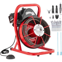 Vevor - Machine de nettoyage de drain 50FT x 3/8 pouces, tariere deegout a alimentation manuelle, machine de nettoyage de drain electrique 250W avec