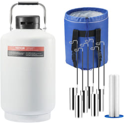 Vevor - Stockage cryogenique, recipient Dewar deazote liquide en aluminium de 10 l, conteneur LN2 avec six bidons et sac de transport a bandouliere,