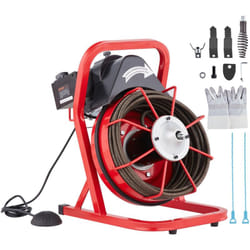 Vevor - Machine de nettoyage de drain 50FT x 1/2 pouce, tariere deegout a alimentation manuelle, machine de nettoyage de drain electrique 250W avec 4