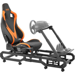 Vevor - Support de volant de course avec roues, cockpit de simulateur de conduite en acier robuste, charge 150 kg, support de volant et pedale reglables, pour Logitech G923/G920/G29, Thrustmaster T248P