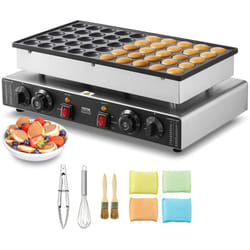 Vevor - Appareil a Pancake 50PCs 43 mm, Crepiere Commerciale 1700 w, Appareil a Poffertjes Dorayaki en Acier Inoxydable Antiadhesif, Temperature et