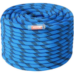 Vevor - 12.7mm Static Climbing Rope, 60.9M(200ft) Outdoor Rock Climbing Rope 30KN Breaking Tension, Fiber Rope with Steel Snap Hooks for Escape,