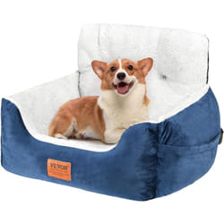 Vevor - Siege auto pour chien petit 9 kg, siege rehausseur pour chien, dossier haut, poche de rangement, laisse de securite a clipser, rembourrage