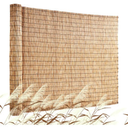 Brise-vue en roseau, 4 x 16,4 pi, cloture enroulable en roseau naturel pour patios exterieurs, barriere de jardin decorative, separateur de cour
