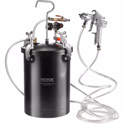 VEVOR Reservoir de Peinture sous Pression 15 L, Pot de Pression de Peinture Pression Reglable 60 psi, Systeme de Pulverisation de Peinture avec