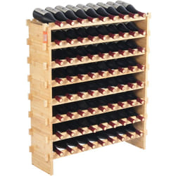 Etagere a vin modulaire pour 72 bouteilles, solution de stockage de pinot, support en bois de bambou a 8 niveaux, etagere de presentation au sol