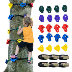 Vevor - Kit deescalade dearbre Ninja,comprend 20 poignees deescalade et 6 sangles a cliquet securisees, diverses formes et couleurs, ideal pour les