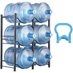 VEVOR Porte-bouteilles deeau a 3 niveaux, porte-bouteilles de 5 gallons, porte-bouteilles deeau a double rangee pour 6 bouteilles, porte-bouteilles