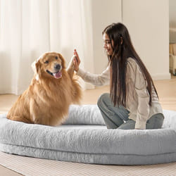 Vevor - Lit de Chien pour Humains et Animaux de Compagnie, 1825x1220x254 mm, Grand Panier pour Chien de Taille Humaine, Housse Fausse Fourrure Lapin,