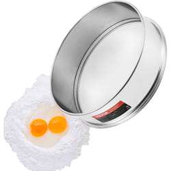 Tamis a farine Vevor 12 mailles, acier inoxydable 304 de qualite alimentaire, 12,6' de diametre, maille fine pour la cuisson, convient aux haricots mungo, au riz, a la farine
