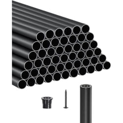 Balustres deEscalier, Lot de 51, Barreaux de Securite Garde-corps Aluminium 19x813 mm, Tige Ronde Creuse Metal, Embouts de Rail et Vis, Barres Rampe