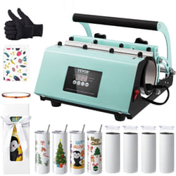 VEVOR Presse a Chaud pour Tasses, Presse pour lImpression de Tasse avec 8 Gobelets Sublimables Vierges 59 cL, Machine de Sublimation Capacite 32,5-89