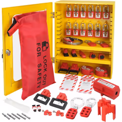 Vevor - Kit deetiquetage de verrouillage electrique, 59 pcs, station de consignation et deetiquetage de securite avec cadenas, moraillon, etiquette,