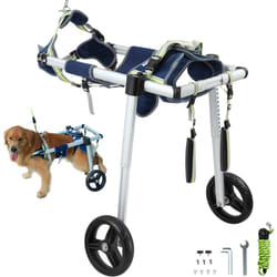 Fauteuil roulant pour chien 2 roues pour pattes arrieres, fauteuil roulant pour animaux de compagnie leger et reglable pour la guerison membres