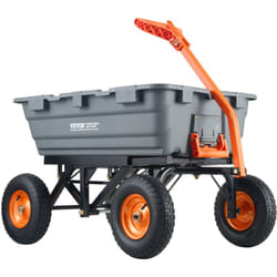 Vevor - Chariot a benne basculante, capacite de charge 680 kg​, chariot de jardin en polyethylene robuste avec cadre en acier, poignee convertible 2