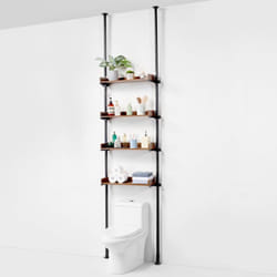 Etagere wc Reglable a 4 Niveaux, Meuble de Rangement au-Dessus des Toilettes en Acier a Faible Teneur en Carbone, Etagere de Salle de Bain, Convient