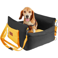 VEVOR Siege deauto pour chiens petits 11 kg, siege rehausseur impermeable pour chien, poignees laterales, poche de rangement, laisse a clipser,